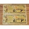 Image 1 : Lot Of TWO ~ 2ND Amendment Right to Keep & Bear Arms 999999 $2 Gold Foil Note ~ In Mint Condition!