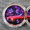 Image 2 : 2 Coin Infinity Case W/ 2 Ounces of .999 Fine Copper Colorized FT. Glowing Hot Rod Design 