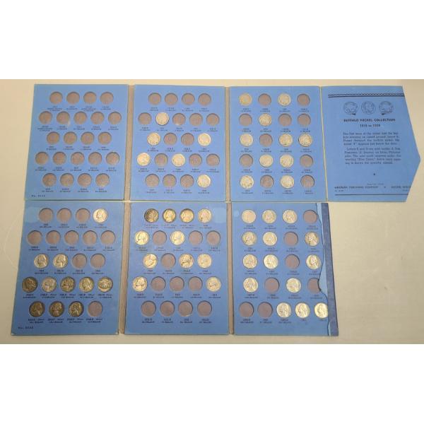 Assorted United States Buffalo & Jefferson Nickels In Whitman Coin Collection Books - FV: $2.60