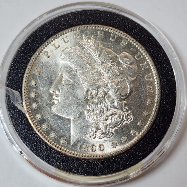 1890-S Silver Morgan Dollar - 90% Silver U.S. Coin - In Capsule