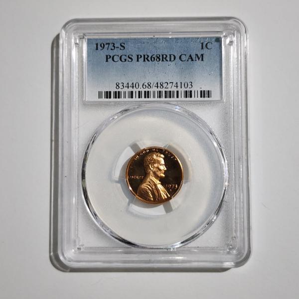 PCGS PR68RD CAM PROOF 1973-S United States Lincoln Penny
