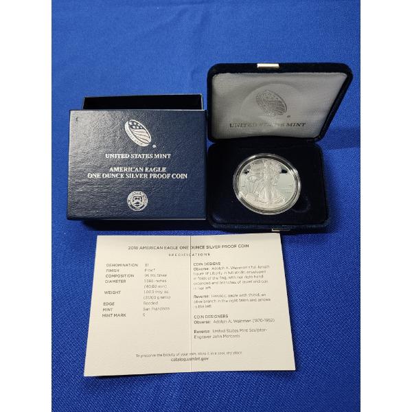 2018-S American Eagle 1 oz Silver Proof Coin w/ Box & COA