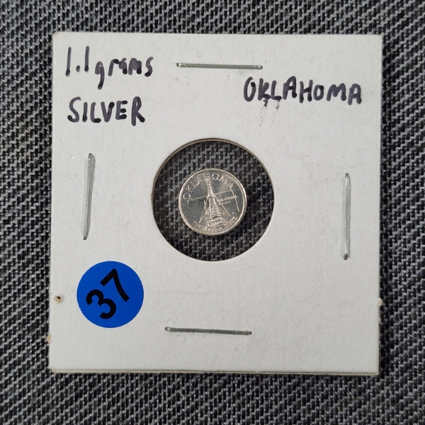 999 FINE SILVER 1 GRAM OKLAHOMA ROUND ~ Oklahoma Mistletoe