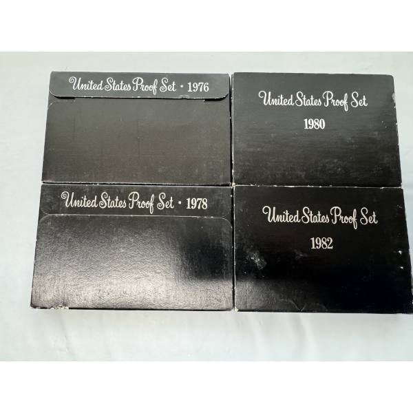 Four United States Proof Sets 1976 ~1982 - Mint Condition
