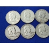 Image 2 : Lot of 10 Assorted Years Franklin Silver Half Dollars FV: $5.00