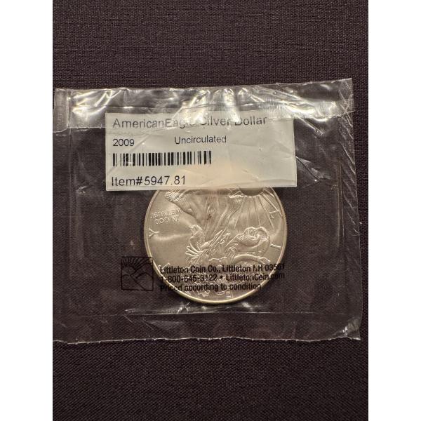 2009 United States American Silver Eagle One Ounce .999 Fine Silver Coin - Mint