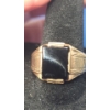 Image 3 : Men's 10K Gold Ring With Black Onyx - Size 10 - Weight: 4.8g