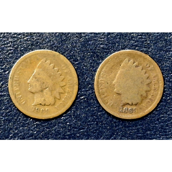 1869 / 69 Indian Head Cent - HTF coin - See Pics