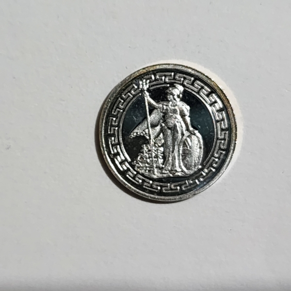 1 Gram .999 Fine Silver British Trade Dollar Motif Round