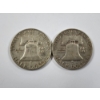 Image 4 : Two 90% Silver United States Franklin Half Dollars ~ 1959-D & 1963-D ~ $1.00 Face Value