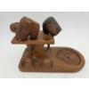 Image 2 : Excellent Vintage Wood Pipe Stand And Three Vintage Wood Pipes