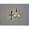 Image 5 : Two 14K Gold Pendants - Cross & "R.N." Caduceus - Total Weight 1.1 Grams