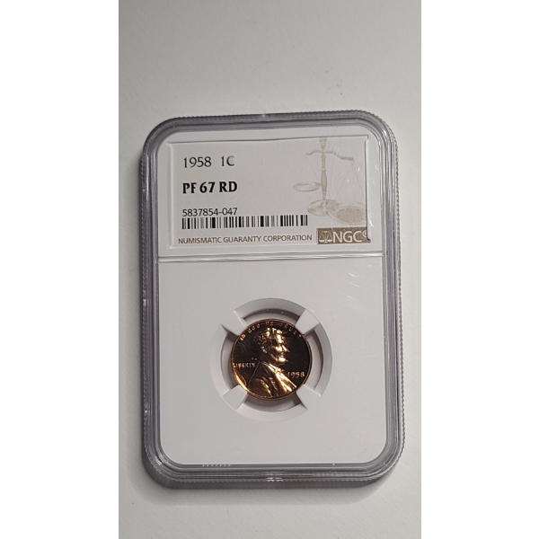 NGC 1958 PF 67 RD Lincoln Wheat Cent 