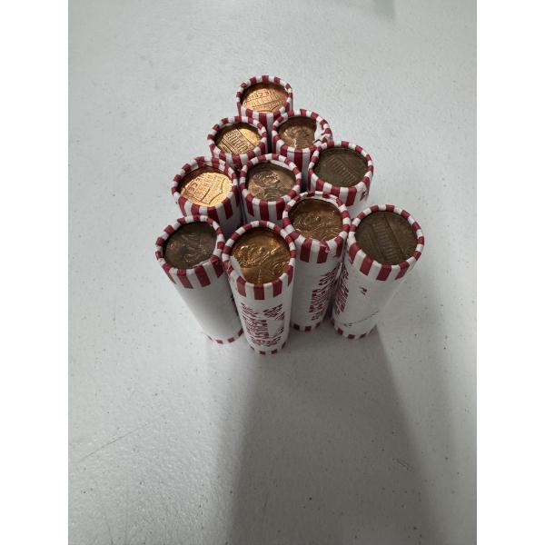 10 - Bank Rolls Of United States Lincoln Cents Pennies - Mint Condition - Various Years - Mixed Roll