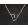 Image 2 : 14K Yellow Gold Heart with Diamond Pendant Necklace 17" TW: 2.0g
