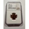 Image 1 : 1957 United States Lincoln One Cent Penny Graded NGC MS65 RED - Incredible Coin