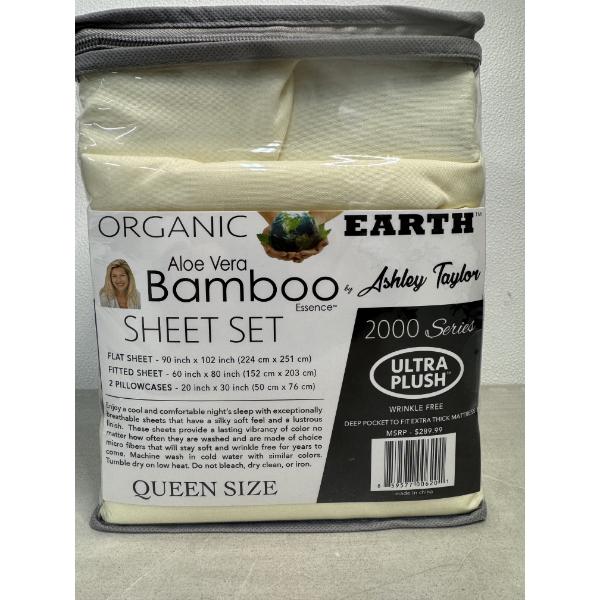 Organic Earth Aloe Vera Bamboo Essence by Ashley Taylor 2000 Series 6 Piece Sheet Set - Queen