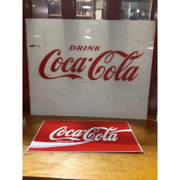 Coca Cola "COKE" - 23 x 29 Plexiglass Face For Illuminated Sign & Wave Decal For Vending Machine