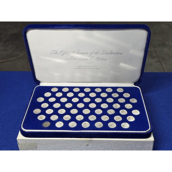 1976 Franklin Mint Official Signers of the Declaration Mini-Coin Collection Solid Sterling Silver