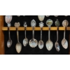 Image 5 : 2nd Of Two:  24 Silver Plate Collector Spoons In Walnut Display Case - A Superb Value & Great Collec