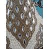 Image 3 : Spectular Pair Monumental Embellished Chrome & Porcelain Pearl & Crystal Studded Vases 23" Tall