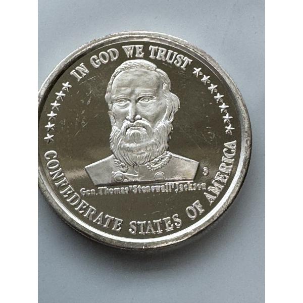 Confederate States Of America .999 Fine Silver Troy Oz - General Thomas Jackson - Mint Condition 