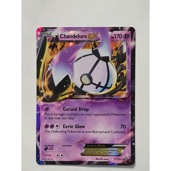 Chandelure EX Ultra Rare Holo (#77/113) Pokemon Card From Black & White: Legendary Treasures 