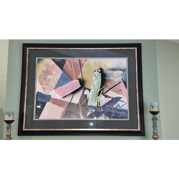 PICKUP IN NORTHFIELD - Large Mixed Media Painting 53" x 41" Overall - Image: 40" x 27" - See Pics 