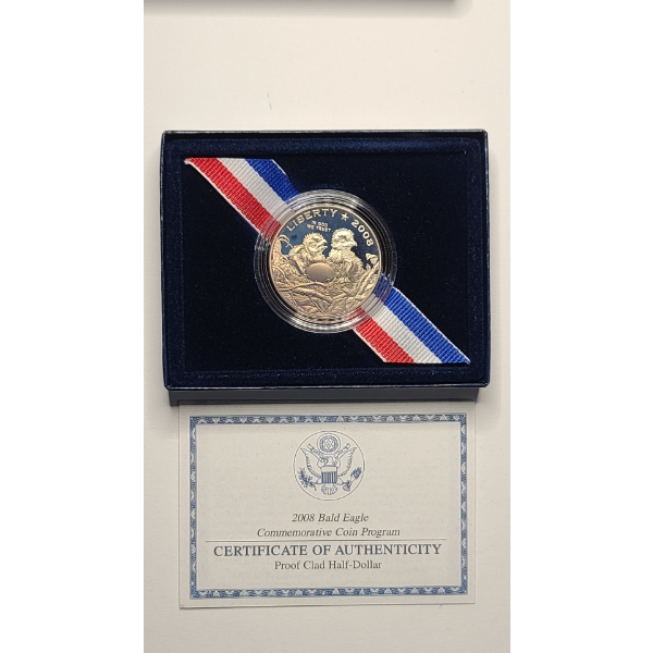 United States Mint 2008-S Bald Eagle Commemorative Coin Program Proof Clad Half Dollar