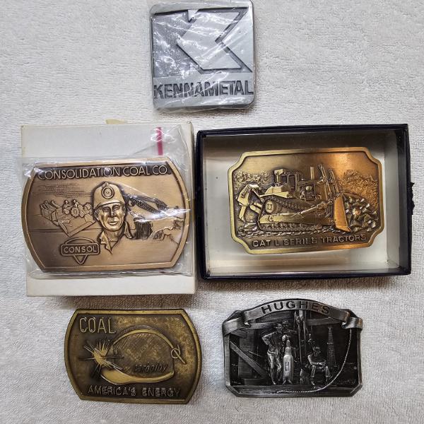 Highly Collectible Group of Vintage Industrial and Mining Promotional Belt Buckles