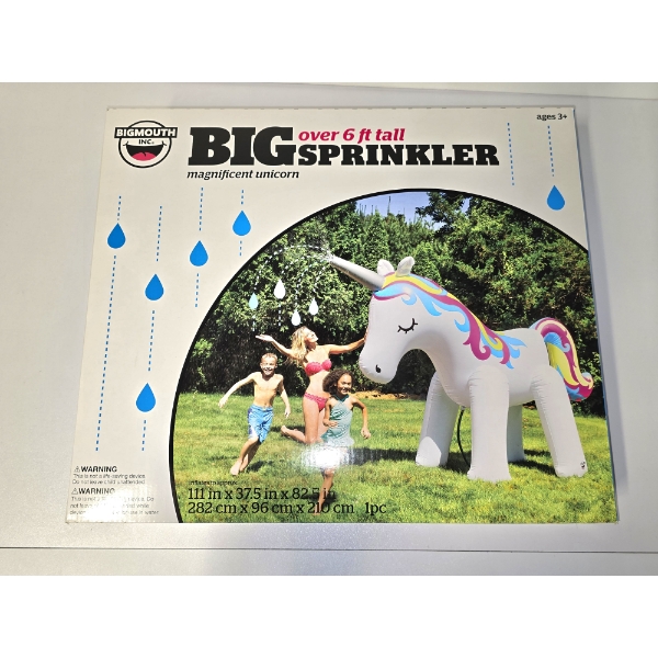 Big Mouth Inc. Giant Magnificent Unicorn Over 6ft Tall Inflatable Yard Sprinkler - New in Box