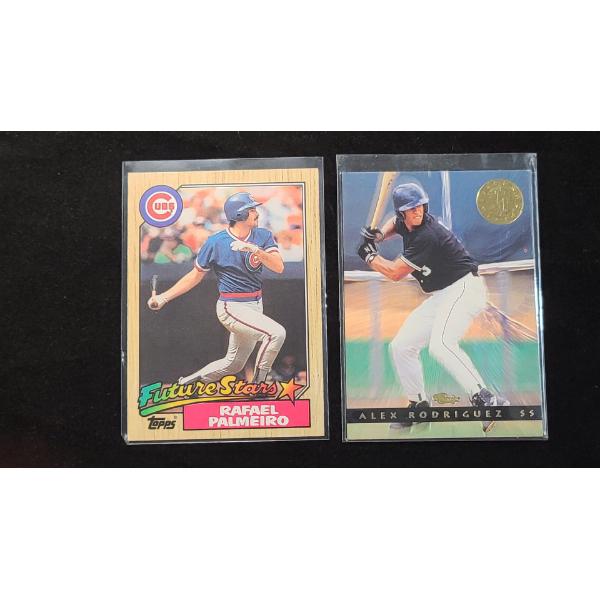 1987 Topps Future Stars Rafael Palmeiro #634 & 1993 Classic Images Alex Rodriguez #3 Rookie Cards