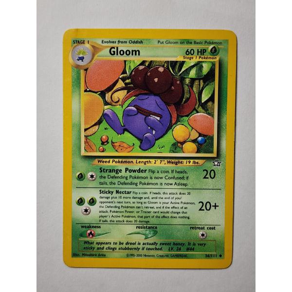 Gloom 36/111 Non-Holo Vintage Neo Era Pokemon Trading Card 