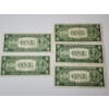 Image 5 : Lot of FIVE U.S. 1935-A Blue Seal Silver Certificates
