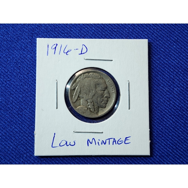 1916-D U.S. Buffalo Nickel - Low Mintage !