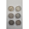 Image 1 : Assorted Years United States 90% Silver Quarters - Barber & Standing Liberty - Face Value: $1.50