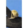 Image 3 : Vintage 14K Gold Ring With Jade & Rope Design - Size 6 - Weight: 7.9g