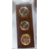 Image 1 : 3 Pc Barometer Set As Shown - Wall Mount Simulated Wood Mounting Block