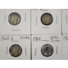 Image 2 : Six Assorted Better Dates 90% Silver Dimes ~ Various Dates & Conditions ~ Face Value $0.60 