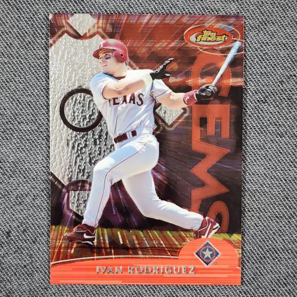2000 Topps Finest Ivan Rodriguez 6 of 20 Large 4" Trading Card 