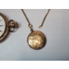 Image 4 : Gold-Filled Illandich Co. Pocket Watch & Locket on Chain - Total Weight: 113.2g