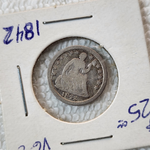 1842 Seated Liberty Half Dime - 90% Silver U.S. Coin