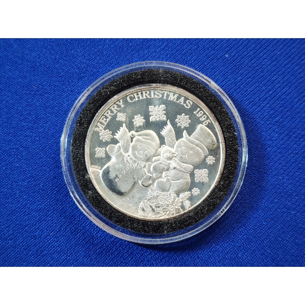1995 Merry Christmas Peace on Earth 1 Troy Ounce .999 Fine Silver Round
