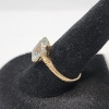 Image 3 : 10K Gold Cocktail Ring with Large Clear Gemstone - Size 7 - TW: 2.0g
