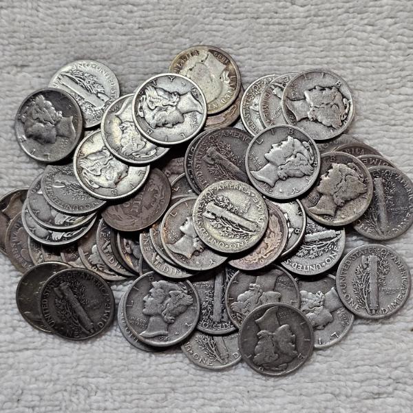 Assortment of 90% Silver United States Mercury Dimes FV: $5.90