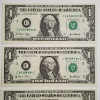 Image 3 : Three Consecutive Serial Number Uncirculated 2001 United States $1 Federal Reserve Notes 