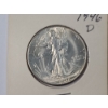 Image 3 : U.S 1946-D & 1947-D Walking Liberty 90% Silver Half Dollars - Amazing Condition - Face Value: $1.00