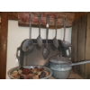 Image 1 : Antique Enameled Metal Ware Kitchen Ware Group - Gret Spatterware - See Pics