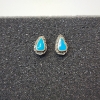 Image 1 : Sterling Silver and Turquoise Stud Earrings - Total Weight: 2.3g