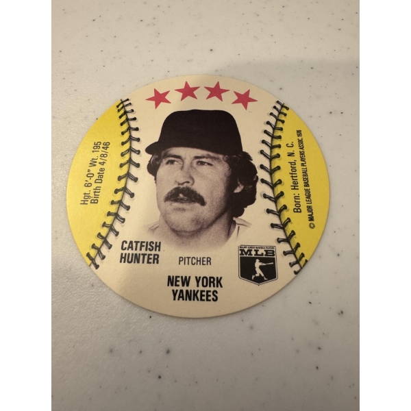 1976 Catfish Hunter Yankees Isaly's & Sweet William Baseball Card - Mint Condition